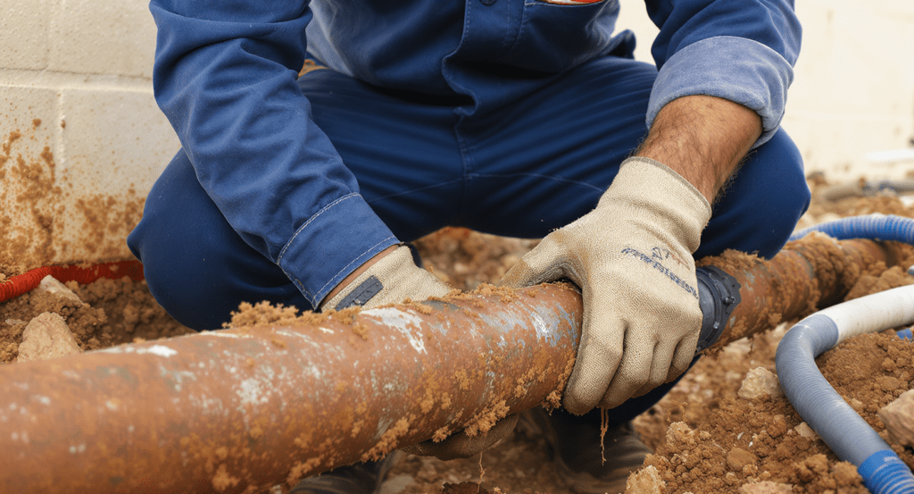 Bouchons de canalisations avec outils de plomberie et conseils préventifs