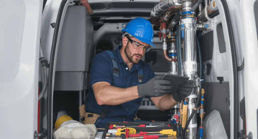 Technicien chauffagiste d'urgence en intervention 24h/24