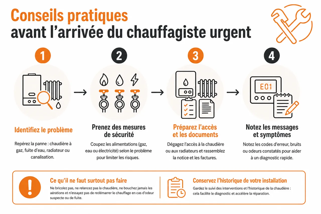 Chauffagiste urgent à Nanterre : service immédiat disponible , Conseils pratiques avant l’arrivée du chauffagiste urgent