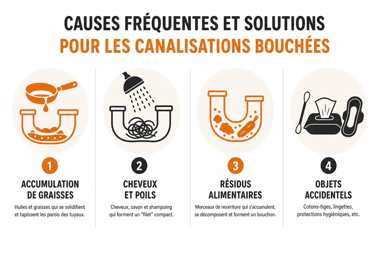 Débouchage canalisations 92 : solutions efficaces et rapides , Causes fréquentes et solutions pour les canalisations bouchées