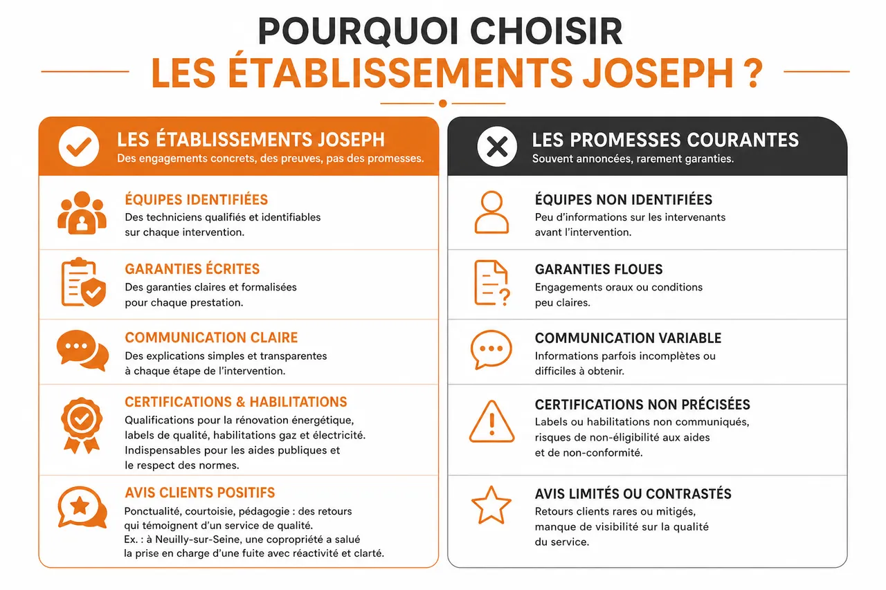 Ets plomberie Hauts-de-Seine : choisissez les Établissements Joseph , Pourquoi choisir Les Établissements Joseph ?