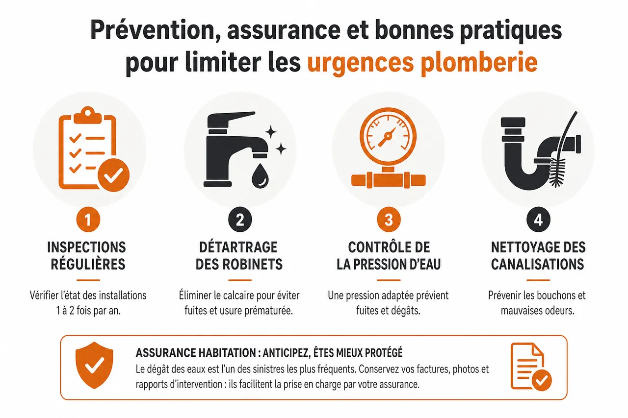 Intervention plombier urgent 92 : rapidité et professionnalisme , Prévention, assurance et bonnes pratiques pour limiter les urgences plomberie