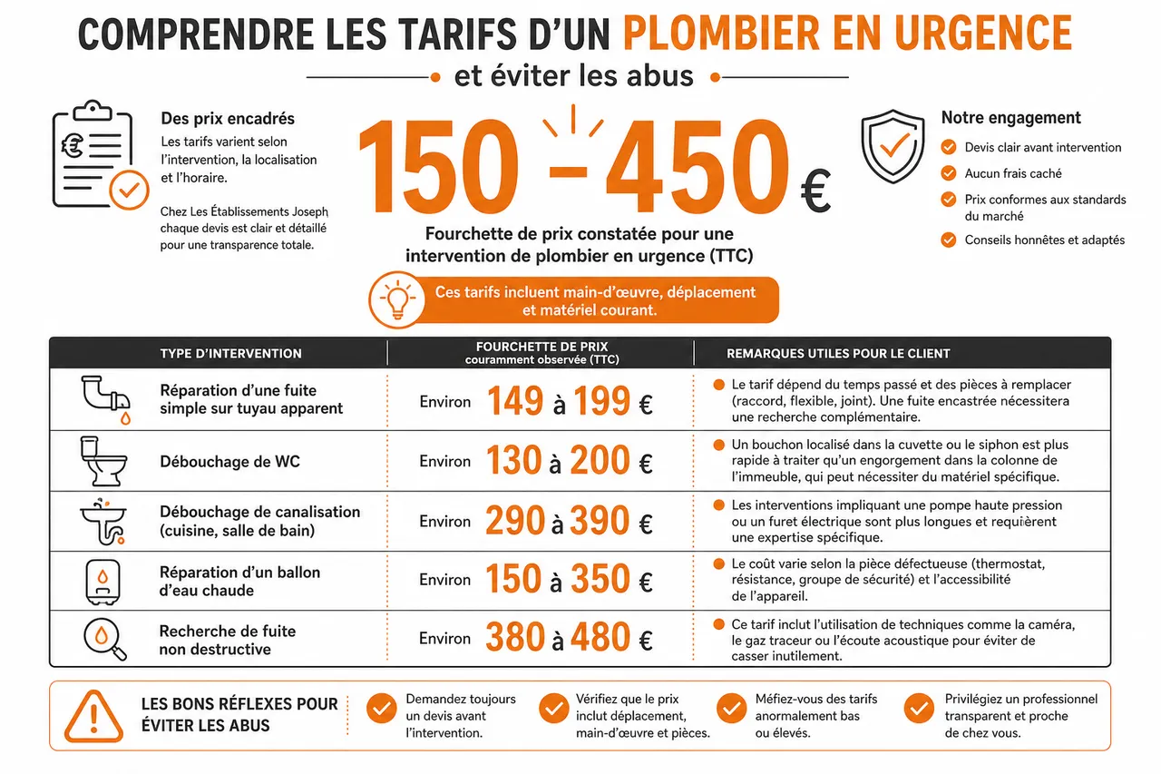 Plombier en urgence: comment trouver le bon professionnel sans se faire surprendre sur le prix? , Comprendre les tarifs d’un plombier en urgence et éviter les abus