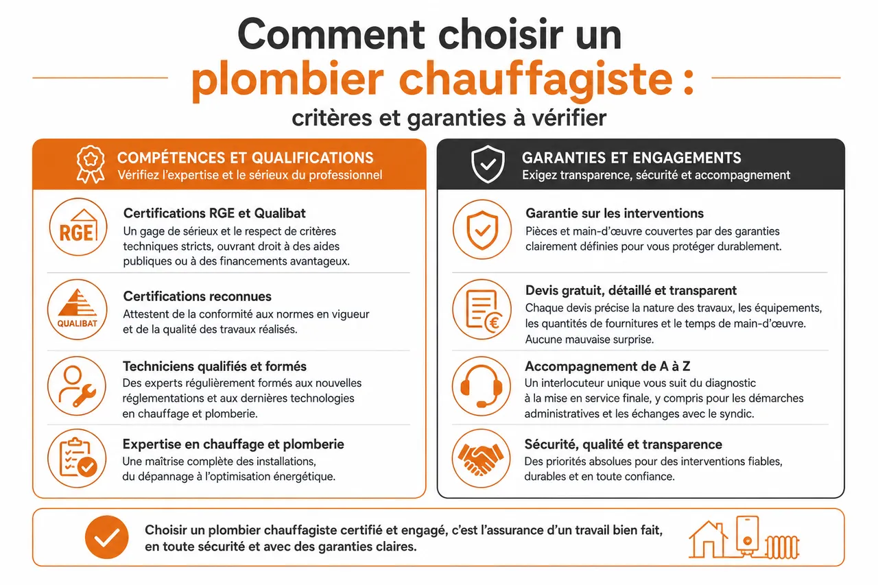 Plombier chauffagiste: quand faire appel à lui plutôt qu’à un simple plombier ou électricien? , Comment choisir un plombier chauffagiste: critères et garanties à vérifier