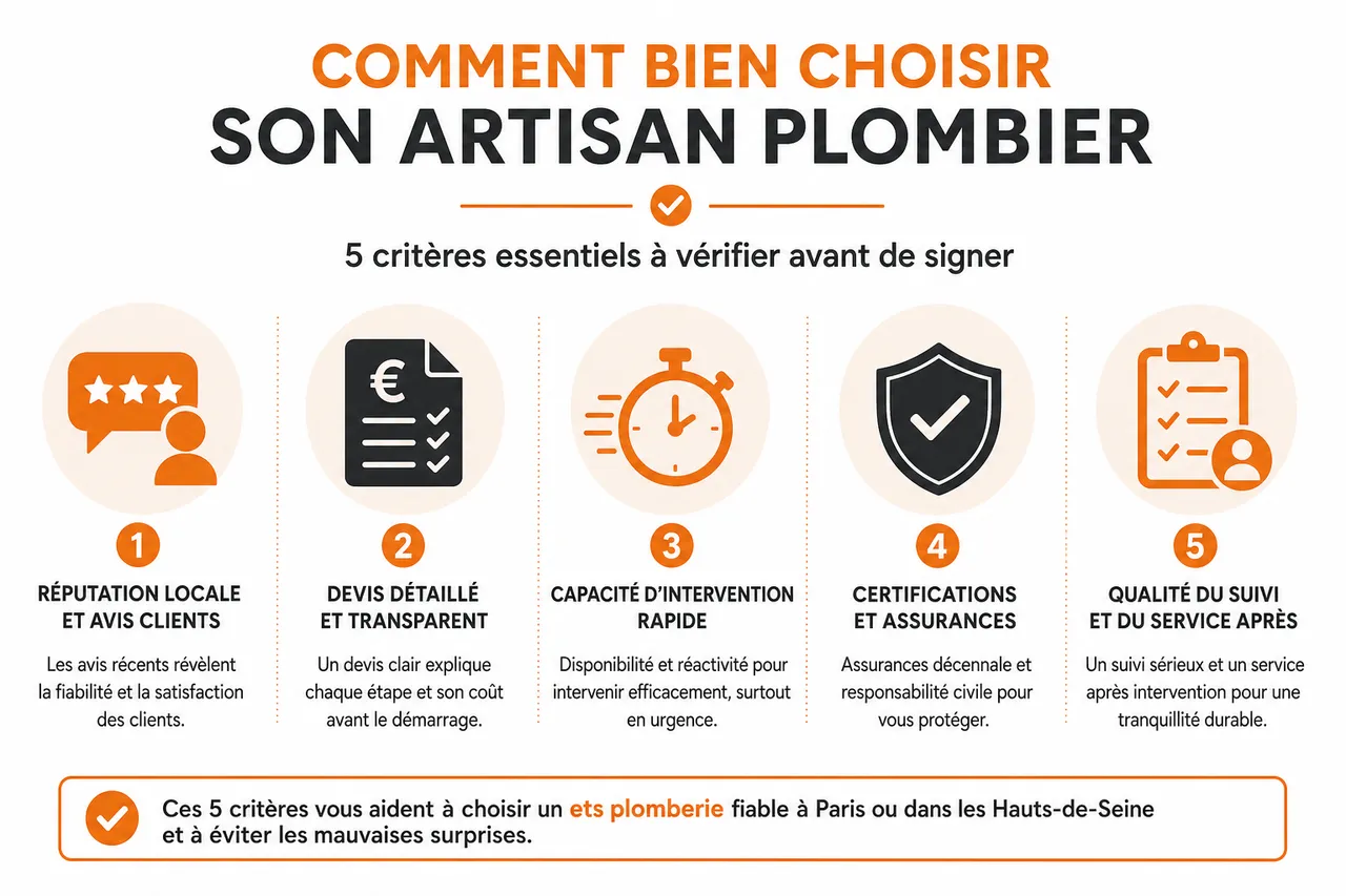 Entreprise de plomberie 5 critères pour choisir un artisan sérieux et éviter les mauvaises surprises , Comment bien choisir son artisan plombier à Paris ou dans les Hauts-de-Seine?