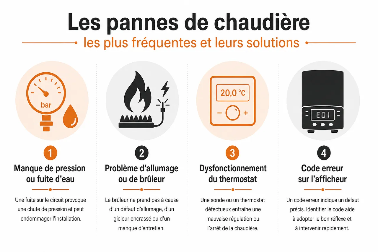Panne de chaudière 5 vérifications simples à faire vous‑même avant d’appeler un professionnel , Les pannes de chaudière les plus fréquentes et leurs solutions