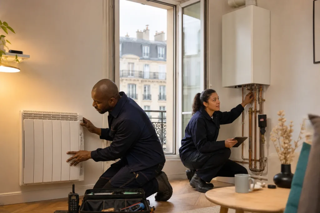 Énergie de chauffage électrique et gaz pour petite surface économique