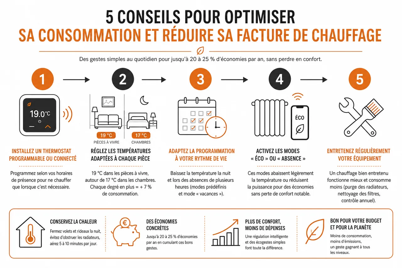Chauffage basse consommation pour appartement quelles solutions privilégier quand on veut vraiment réduire sa facture , Conseils pour optimiser la consommation et réduire la facture de chauffage en appartement