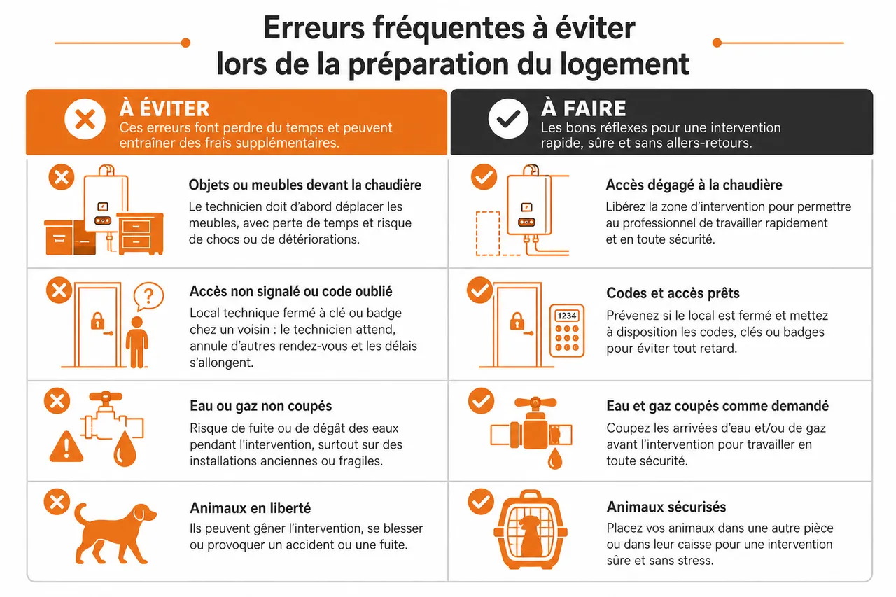 Comment préparer votre logement avant l’intervention d’un plombier chauffagiste pour éviter les allers-retours inutiles? , Erreurs fréquentes à éviter lors de la préparation du logement