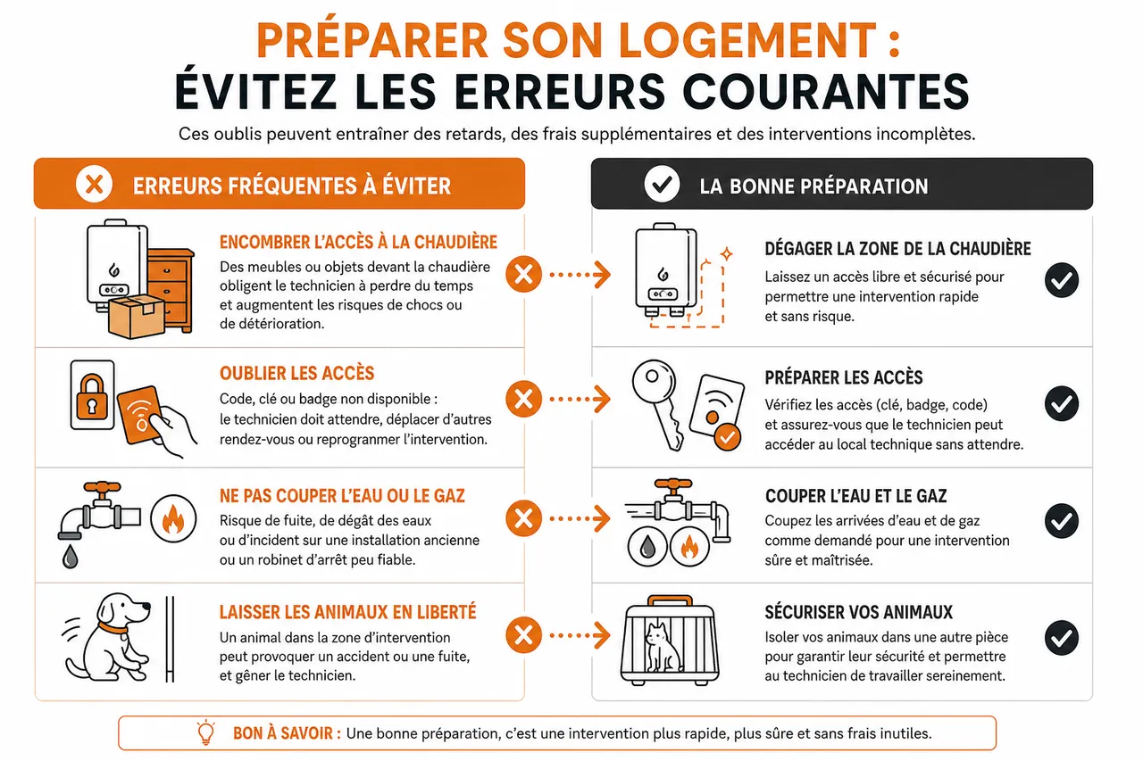 Comment préparer votre logement avant l’intervention d’un plombier chauffagiste pour éviter les allers-retours inutiles? , Erreurs fréquentes à éviter lors de la préparation du logement