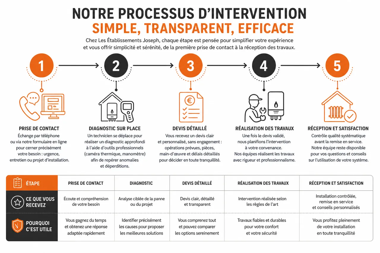 Service de chauffage dans les Hauts-de-Seine: entretien, réparation et optimisation de votre installation , Processus d’intervention et demande de devis