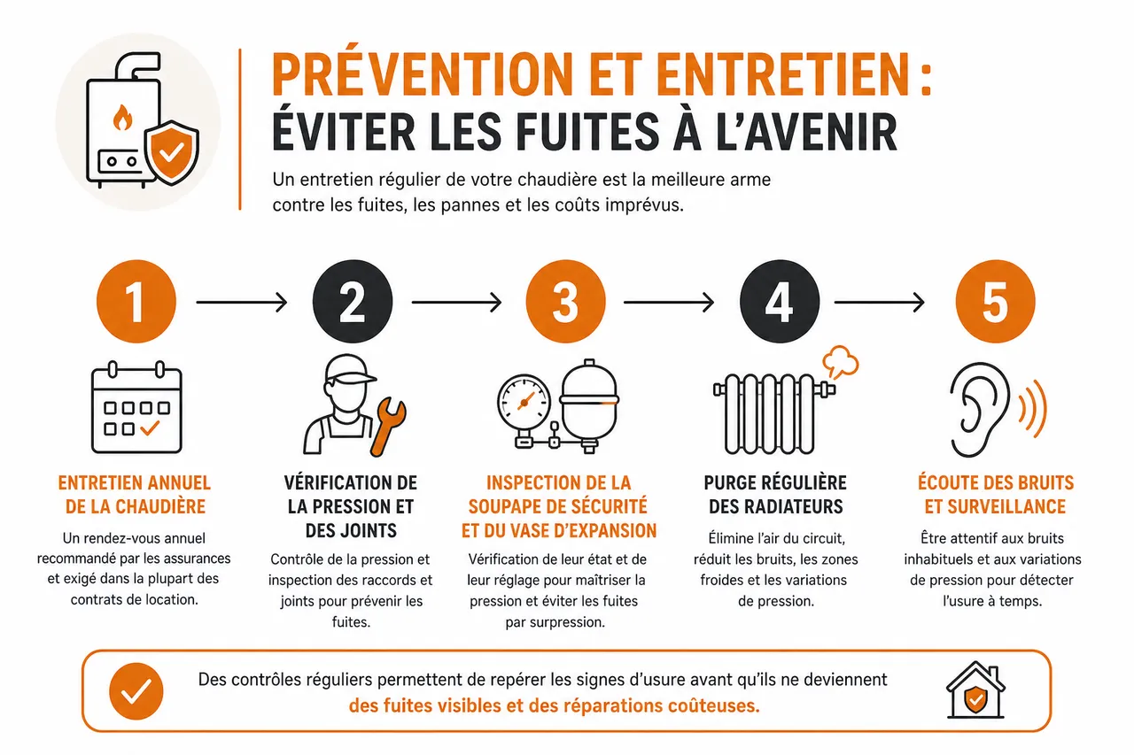 Fuite de chaudière ou chauffage qui goutte: causes fréquentes et solutions dans le 92 , Prévention et entretien: éviter les fuites à l’avenir