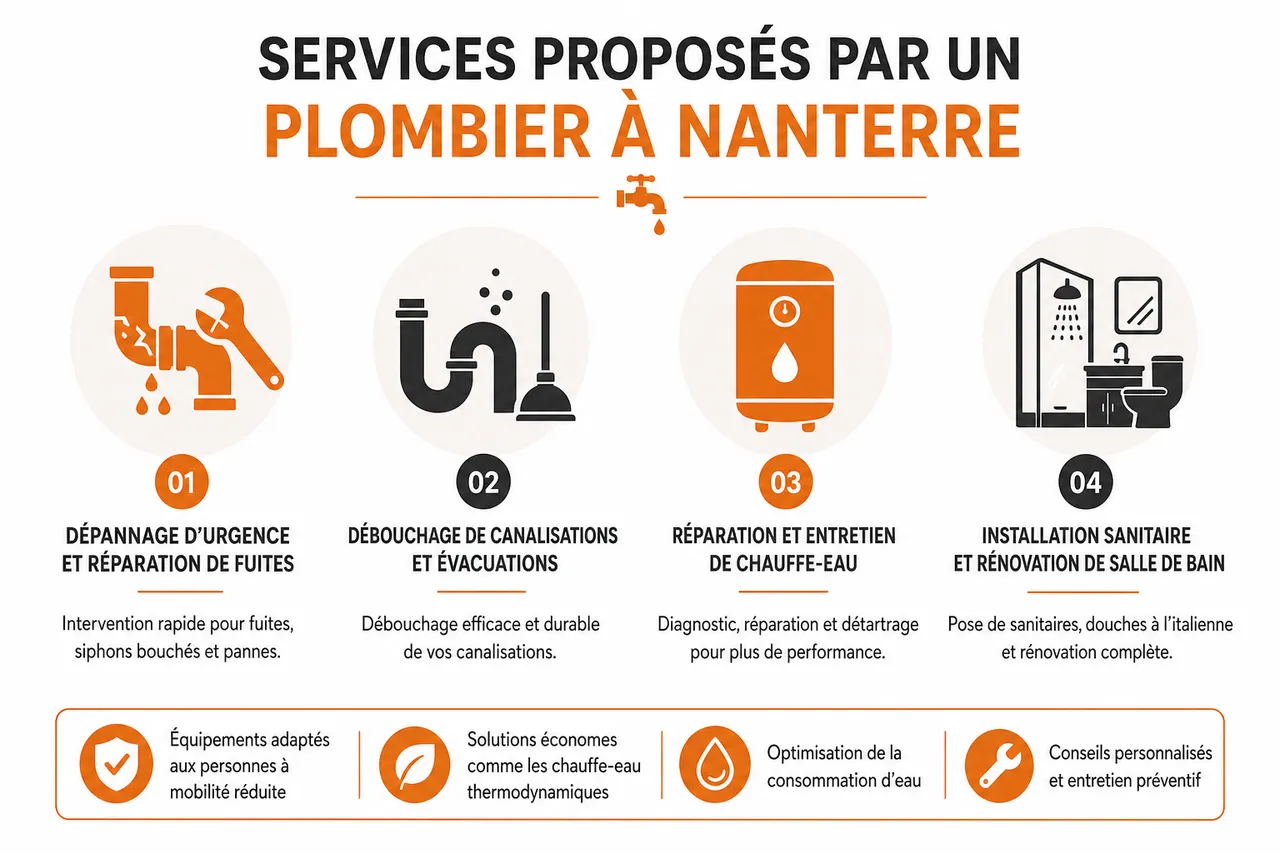 Plombier à Nanterre, à qui s’adresser pour un dépannage rapide et des travaux de plomberie de qualité? , Services proposés par un plombier à Nanterre: dépannage, installation et entretien