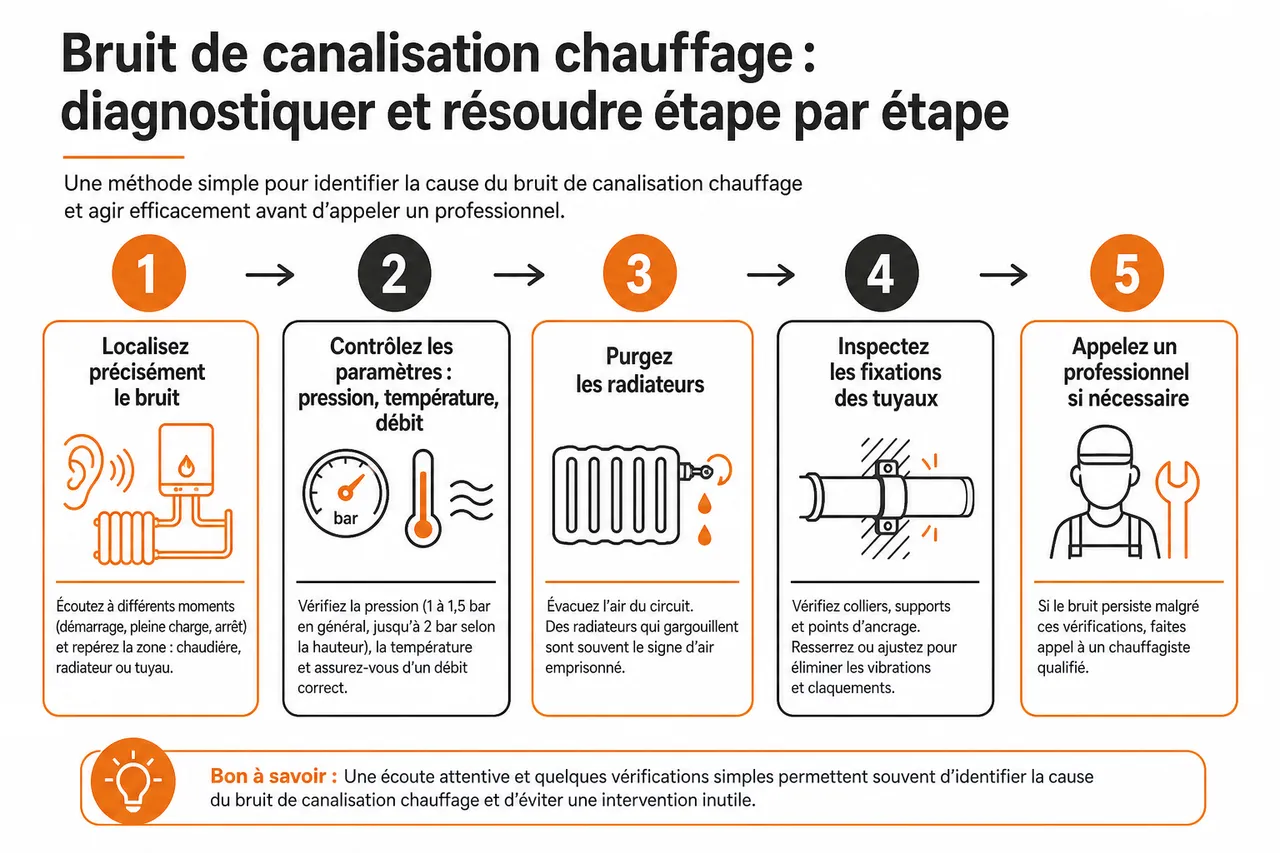 Bruit de canalisation dans le chauffage, les causes que l’on néglige souvent , Comment diagnostiquer et résoudre les bruits de canalisation de chauffage?
