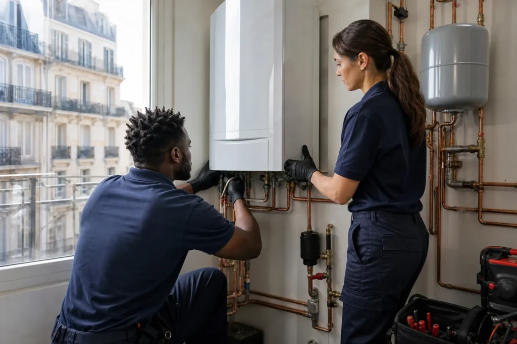 installation moderne de chaudie re gaz pour remplacement fioul 395r54 2