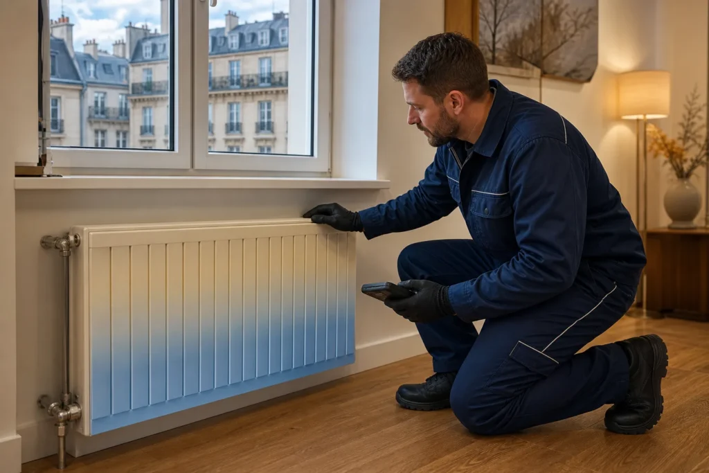 Radiateur avec zone froide en bas, problème de chauffage domestique