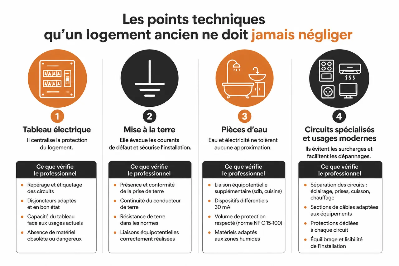 Remise aux normes électrique d’un logement ancien, les points à vérifier 4 Remise aux normes électrique d’un logement ancien, les points à vérifier , Les points techniques qu’un logement ancien ne doit jamais négliger