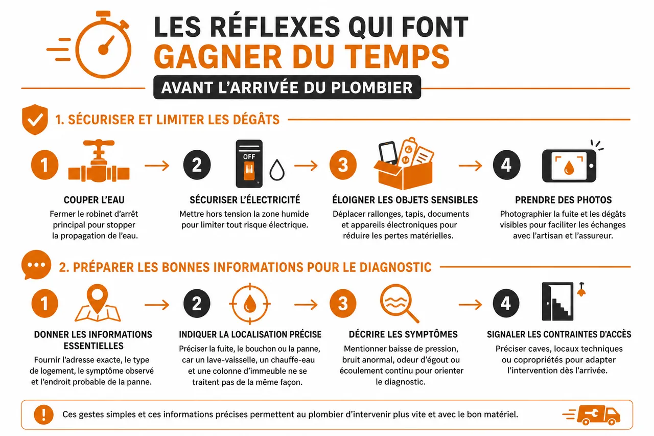 Intervention de plombier rapide quand chaque minute compte 3 Intervention de plombier rapide quand chaque minute compte , Les réflexes qui font gagner du temps avant l’arrivée du plombier