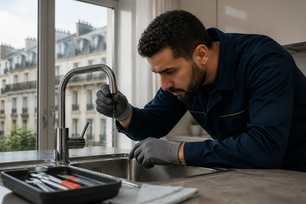 Un robinet qui goutte n’est pas anodin (et voici pourquoi) 8 Robinet qui goutte avec gouttes d'eau suspendues